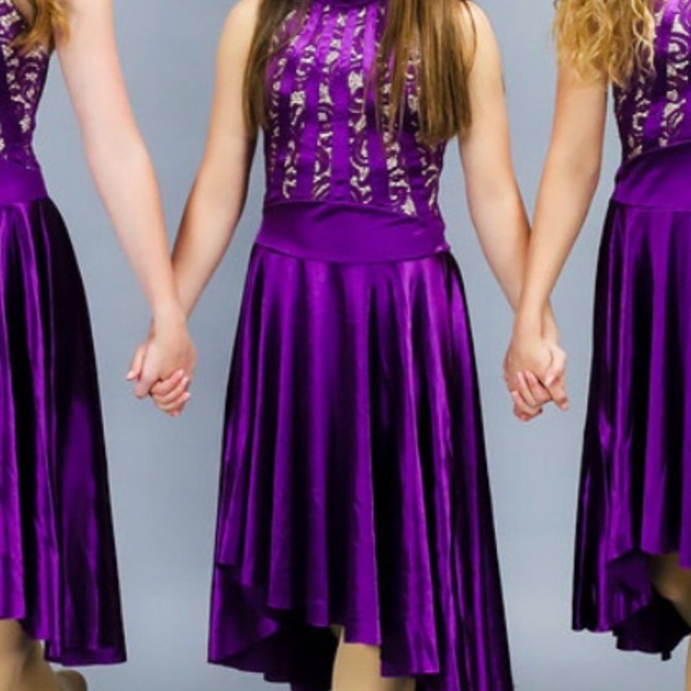 purple silk dance costume